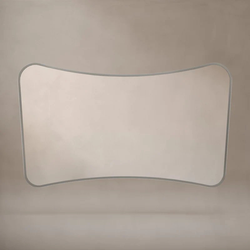 Delphine Curve Mirror 120 x 70cm - Brushed Nickel