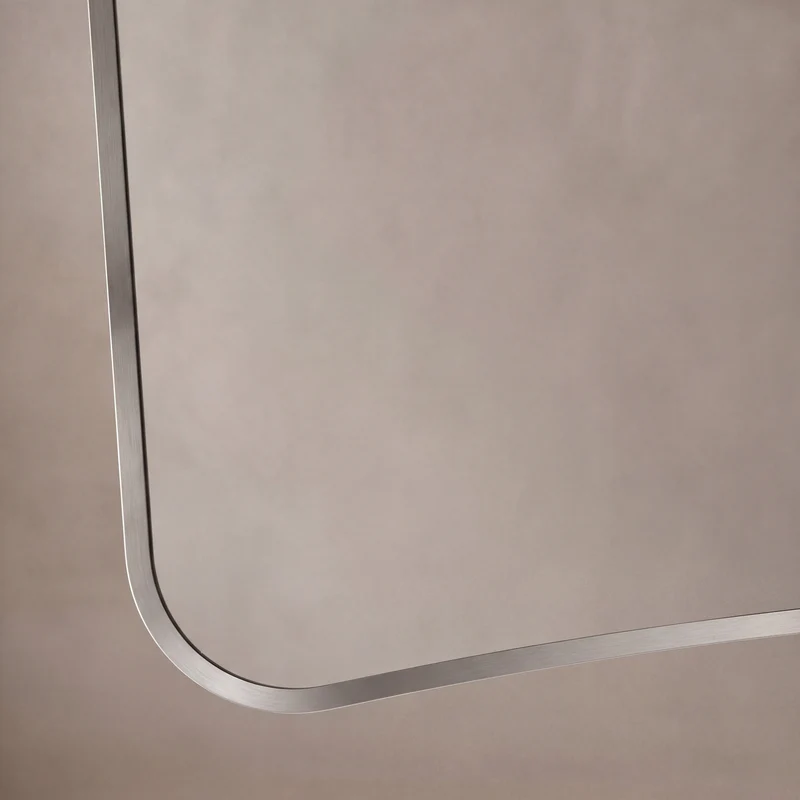 Delphine Curve Mirror 120 x 70cm - Brushed Nickel