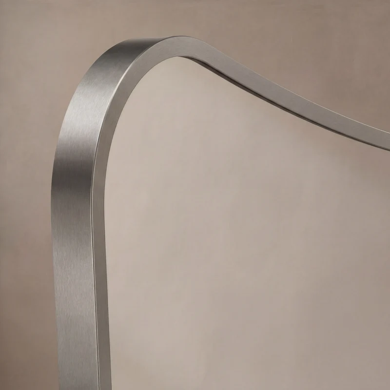 Delphine Curve Mirror 60 x 90cm - Brushed Nickel