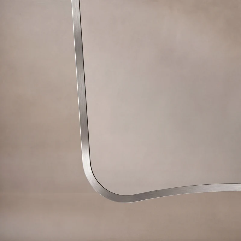 Delphine Curve Mirror 60 x 90cm - Brushed Nickel