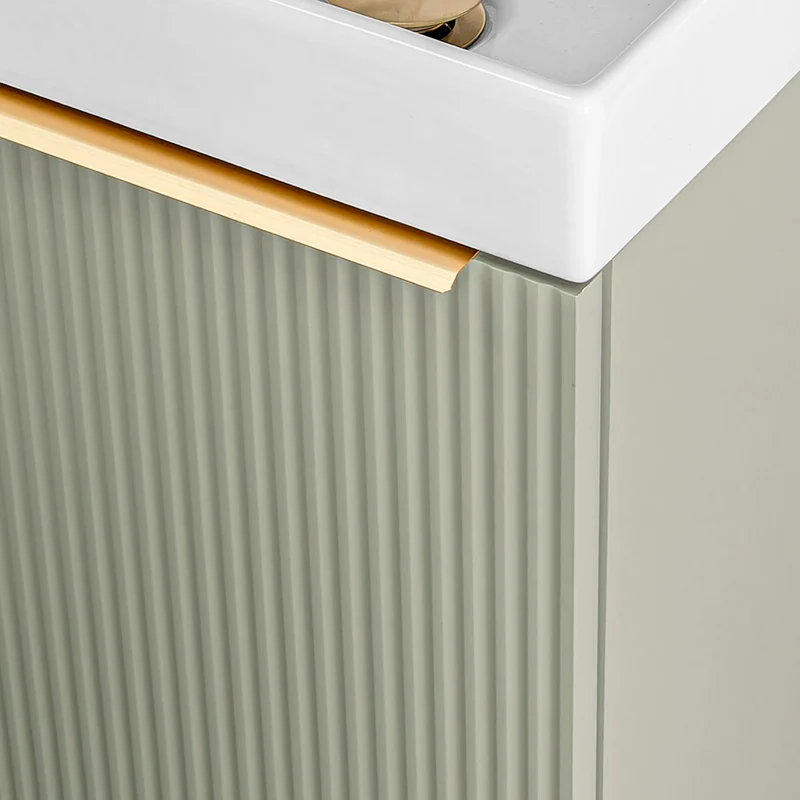 Josef Martin Fluted 400mm Cloakroom Vanity Unit & Basin - Reed Green