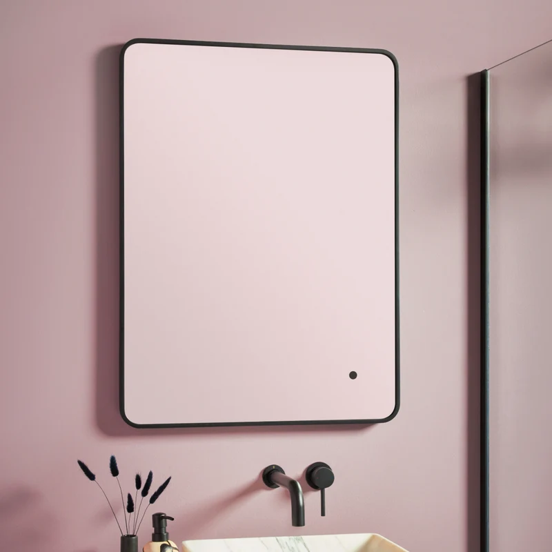 Eliseo Ricci Soft Square LED 500x700mm Mirror - Black Frame