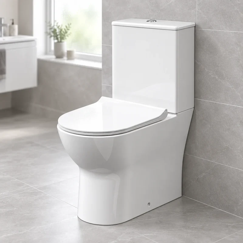 Nuie Freya Fully Back To Wall Rimless Close Coupled Toilet & Soft Close Seat