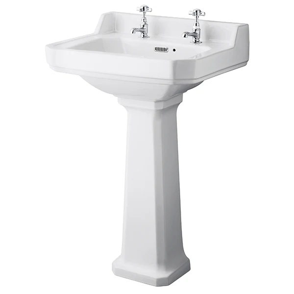 Richmond 560mm 2 Tap Hole Basin & Pedestal
