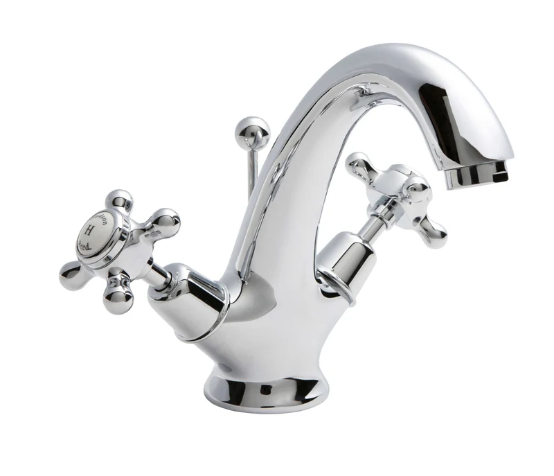 Hudson Reed Topaz with Crosshead Mono Basin Mixer & Domed Collar - White BC305DX