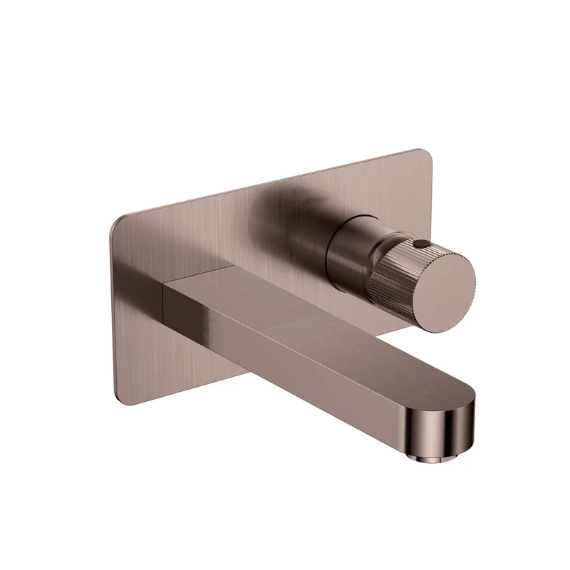 Flauto Wall Mounted Basin Mixer - Brushed Bronze