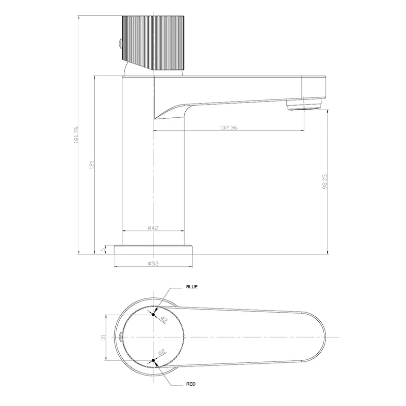 Flauto Basin Mixer - Brushed Brass