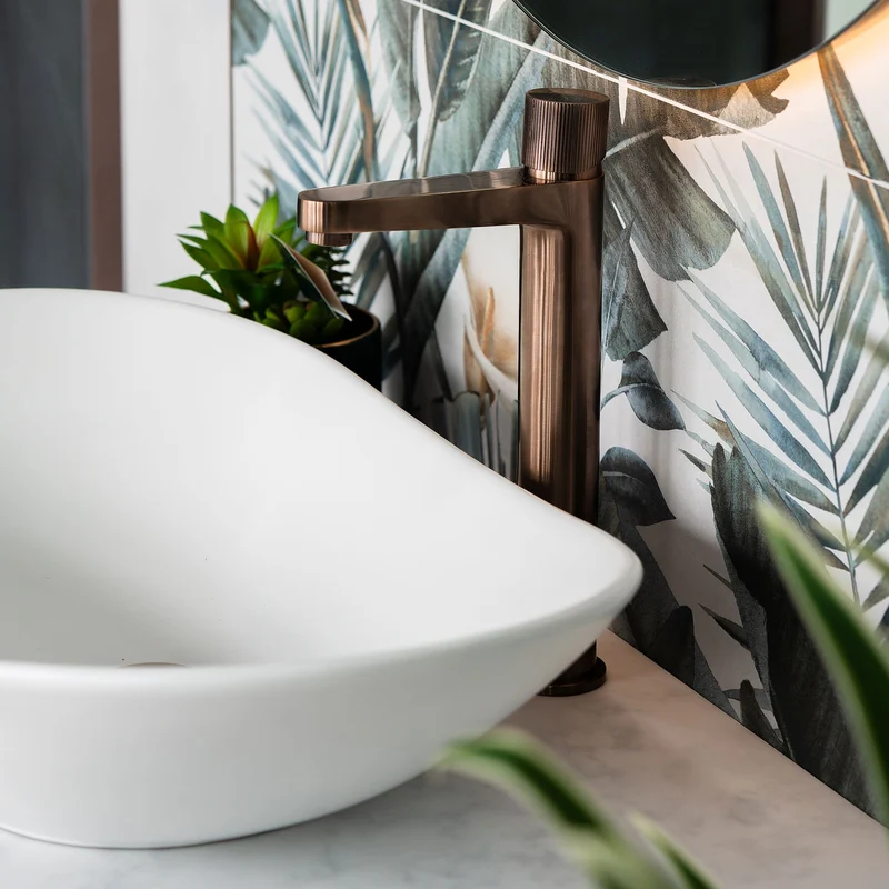 Flauto Tall Basin Tap - Brushed Bronze