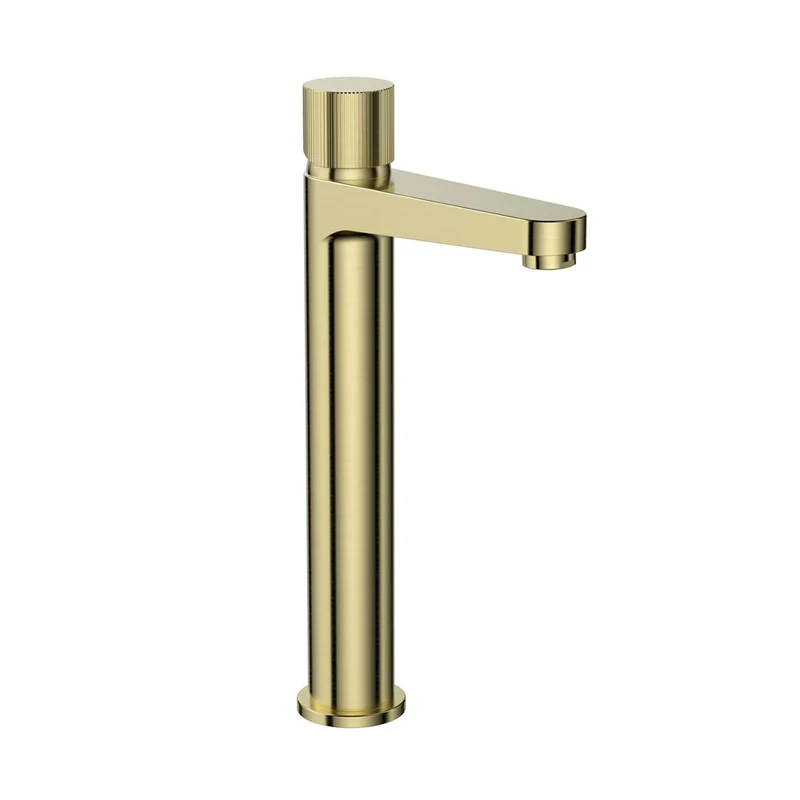Flauto Tall Basin Tap - Brushed Brass