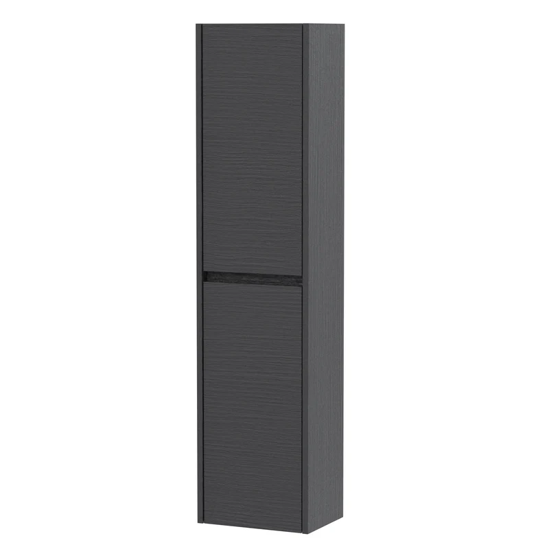 Havana 350mm Wall Mounted Tall Unit - Graphite Grey Woodgrain