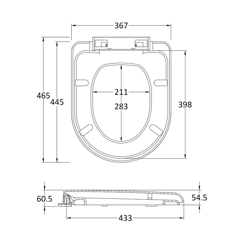 Nuie D Shaped Soft Close Toilet Seat