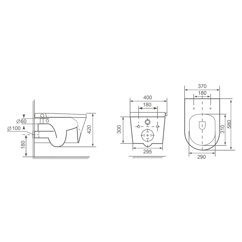 Zenwash Wall Hung Smart Toilet with Chrome Flush Plate