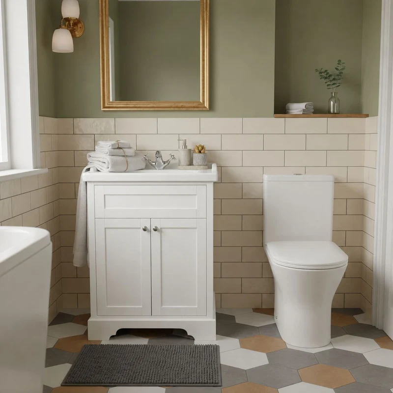 Kingsbury Traditional White Floor Standing Vanity Bundle
