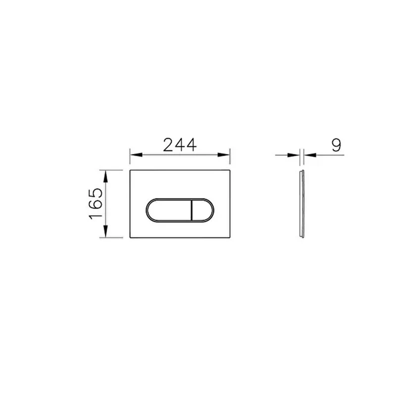 Vitra Loop Round Flush Plate - Chrome to suit Vitra V-Fix & V-Care Cisterns