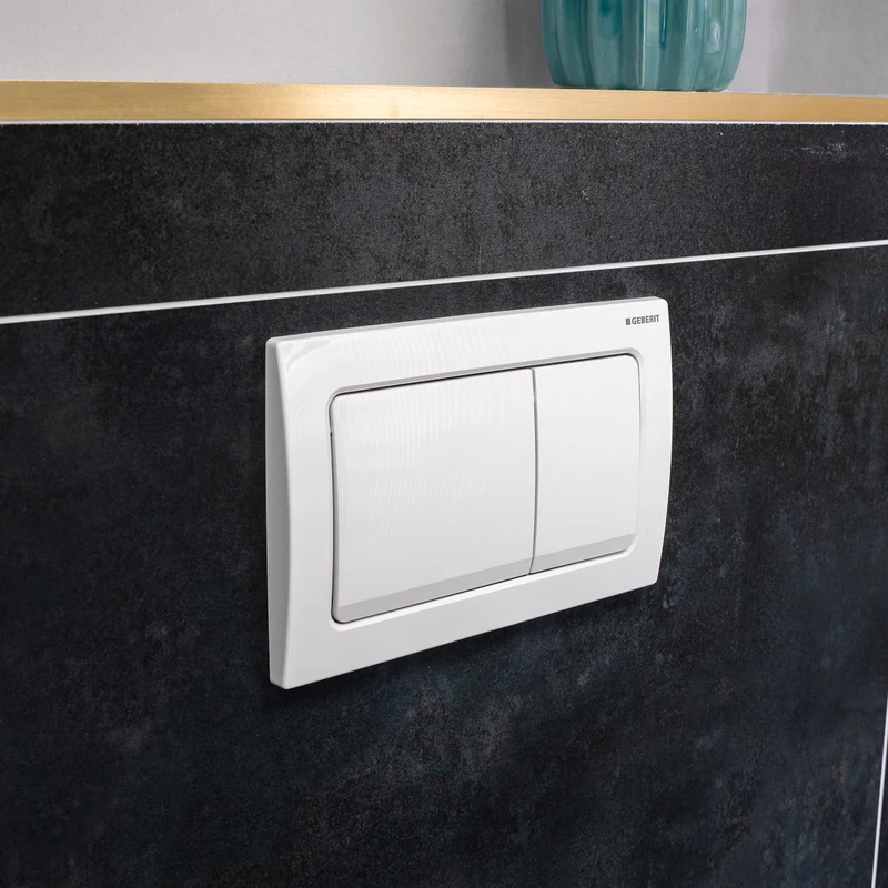 Geberit Alpha01 Square Flush Plate - White