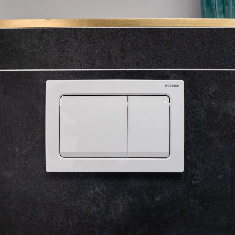 Geberit Alpha01 Square Flush Plate - White