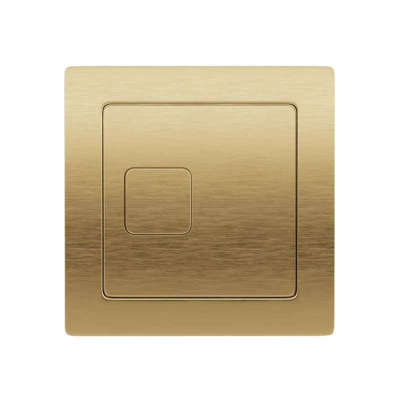 Square Dual Flush Plate - Brushed Brass