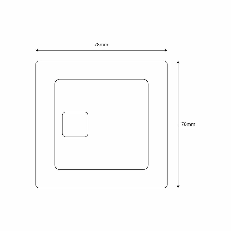 Square Dual Flush Plate - Brushed Brass