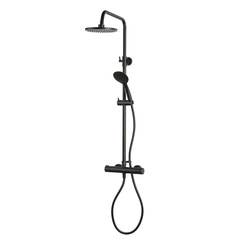 Aqualisa Black Mixer Bar Valve With Adj Head & Drencher