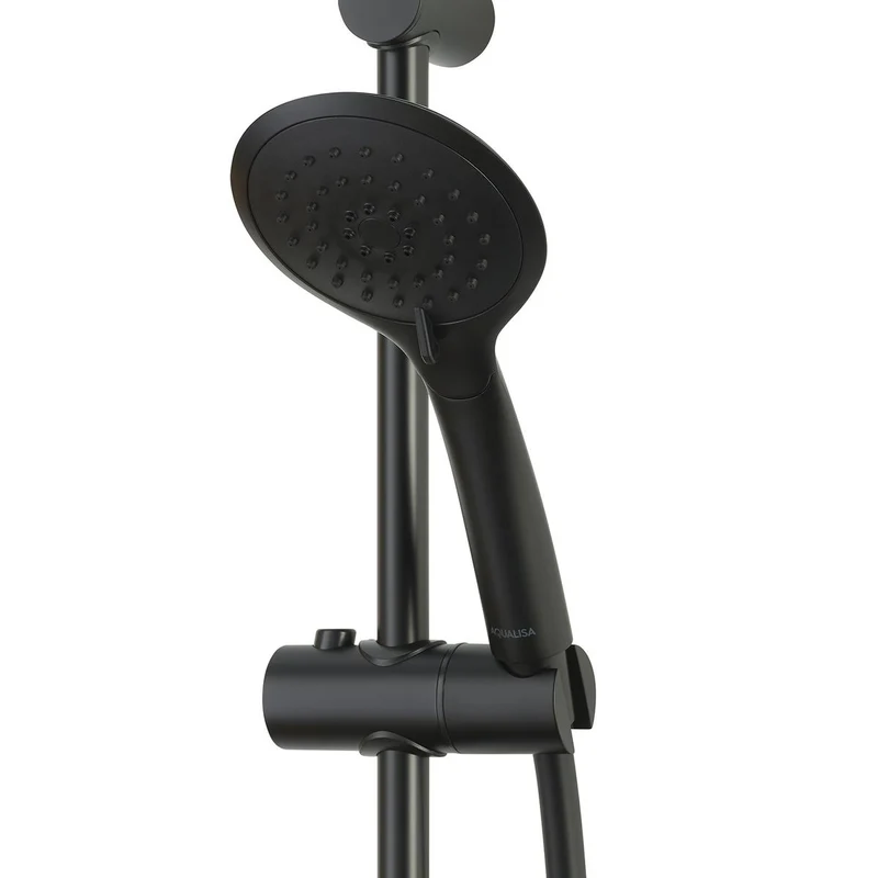 Aqualisa Black Mixer Bar Valve With Adj Head