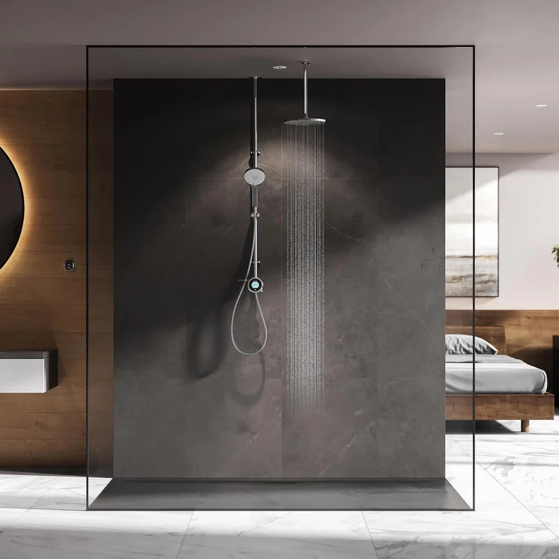 Aqualisa Optic Q Smart Shower Exposed With Adj And Ceiling Fixed Head - Gravity Pumped