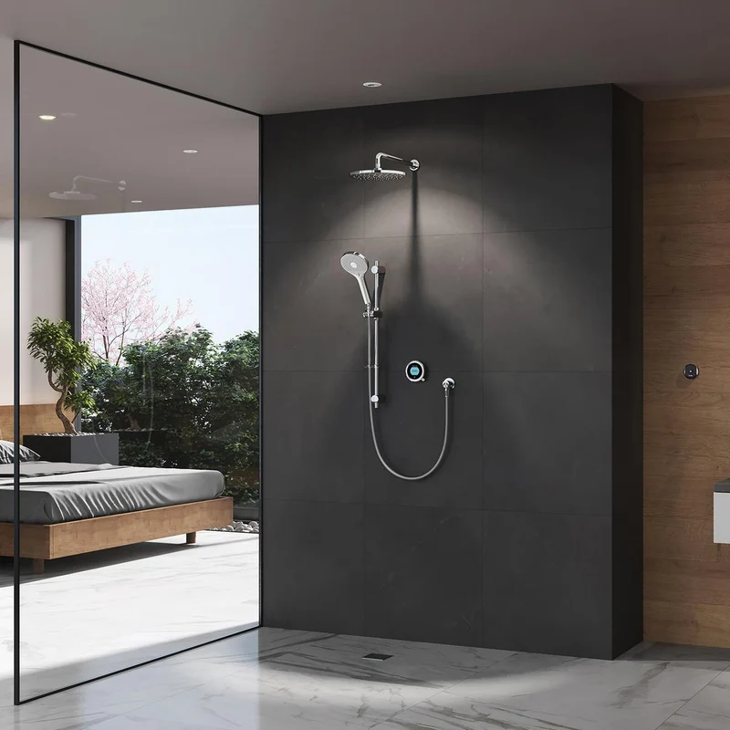 Aqualisa Optic Q Smart Shower Concealed With Adj And Wall Fixed Head - Gravity Pumped