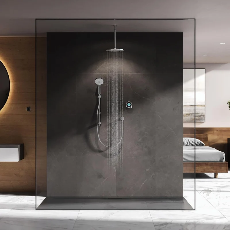 Aqualisa Optic Q Smart Shower Concealed With Adj And Ceiling Fixed Head - Hp/Combi