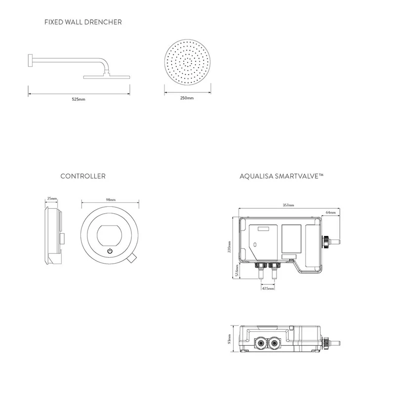 Aqualisa Optic Q Smart Shower Concealed With Fixed Head - Hp/Combi