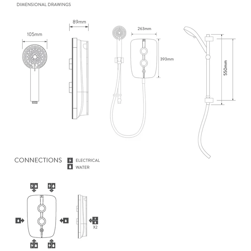 Aqualisa Lumi+ Electric Shower 9.5Kw