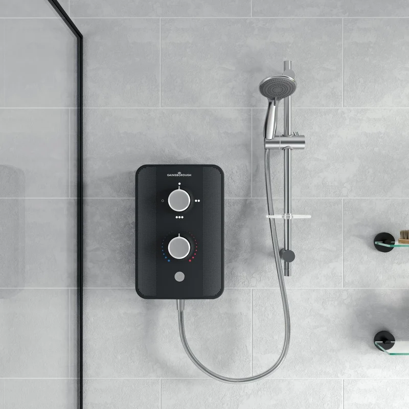 Aqualisa Gainsborough Slim Duo 8.5Kw Electric Shower - Piano Black