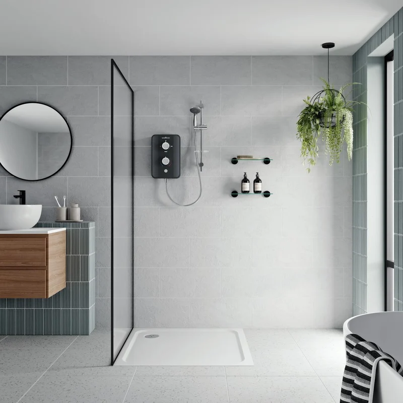 Aqualisa Gainsborough Slim Duo 8.5Kw Electric Shower - Piano Black