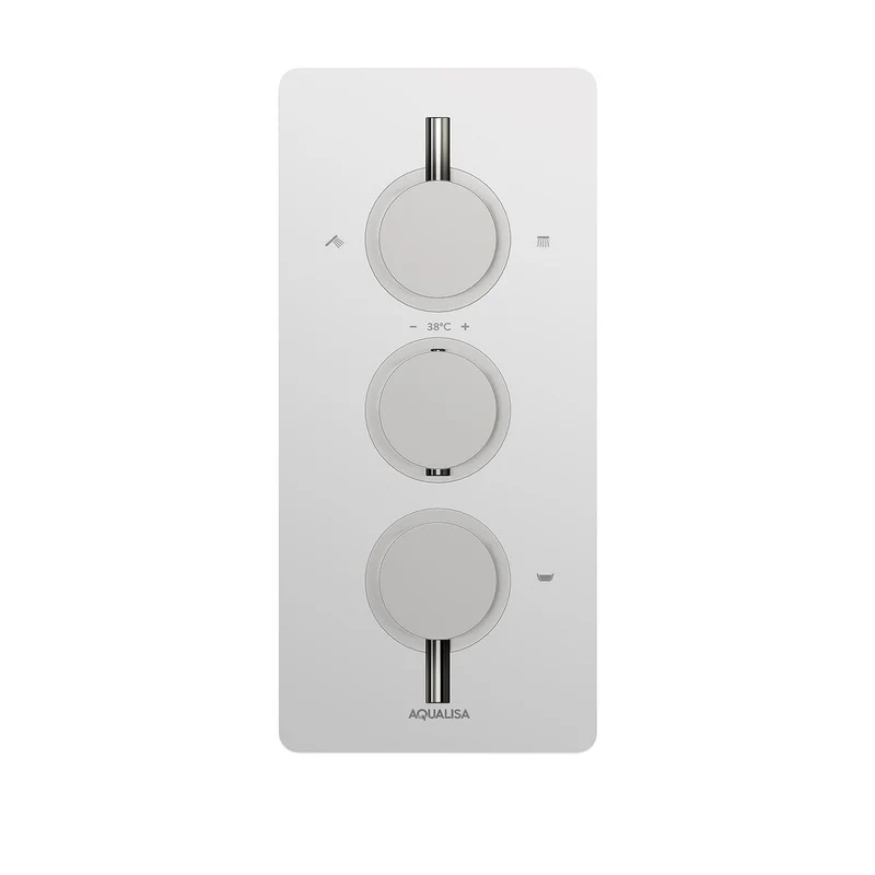 Aqualisa Dream Concealed Thermostatic Mixer Triple Outlet With Adj Kit, Wall Fixed Head & Bath Fill - Round