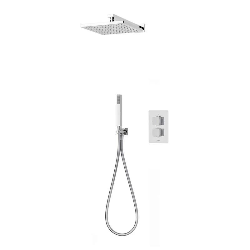 Aqualisa Dream Concealed Thermostatic Mixer Dual Outlet With Hand Shower & Wall Fixed Head - Square