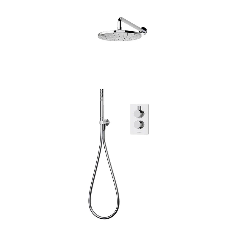 Aqualisa Dream Concealed Thermostatic Mixer Dual Outlet With Hand Shower & Wall Fixed Head - Round
