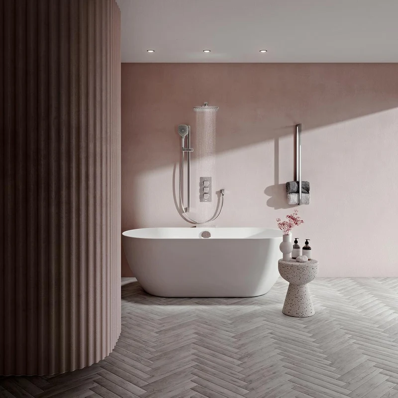 Aqualisa Dream Concealed Thermostatic Mixer Dual Outlet With Adj Kit & Bath Fill - Square