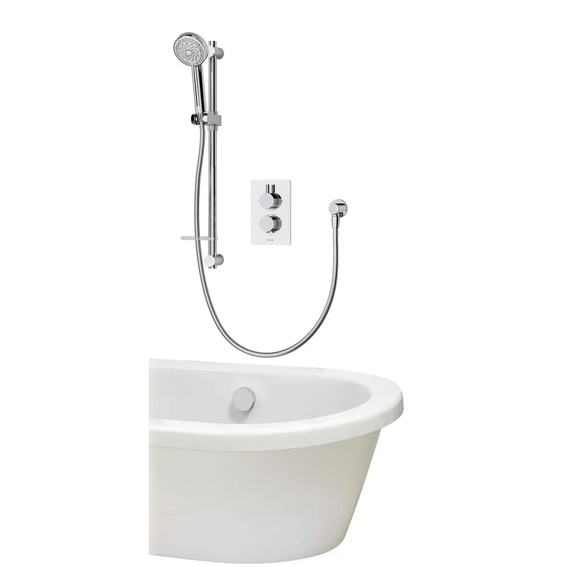 Aqualisa Dream Concealed Thermostatic Mixer Dual Outlet With Adj Kit & Bath Fill - Round