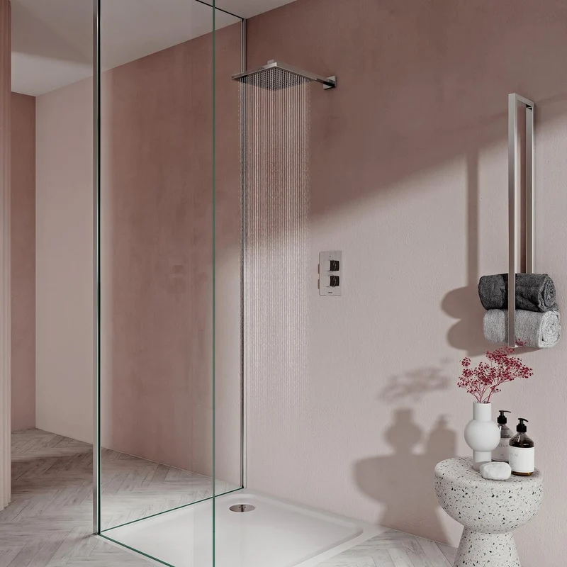 Aqualisa Dream Concealed Thermostatic Mixer Single Outlet With Wall Fixed Head - Square