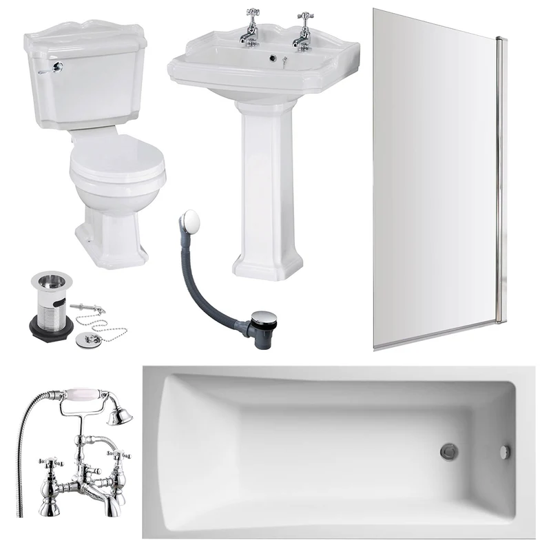 Legend Straight Traditional Shower Bath Suite