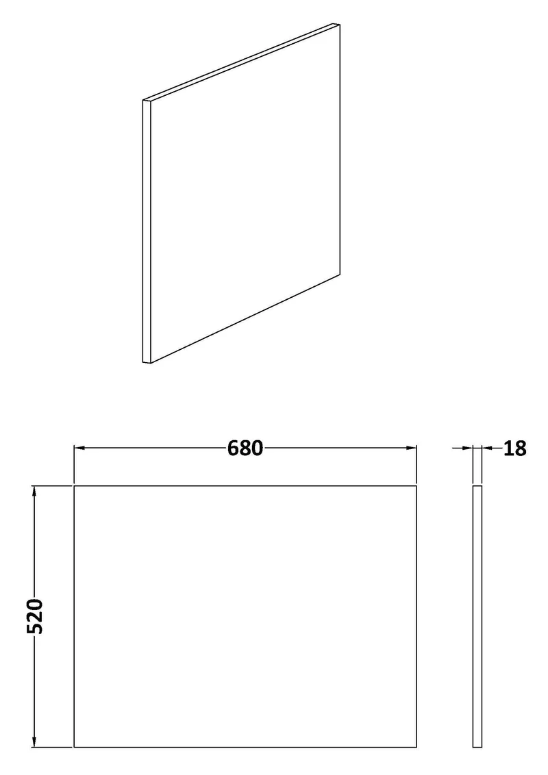 700mm Square Shower Bath End Panel - Soft Linen Satin