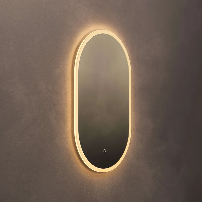 Cleo Capsule Illuminated Mirror 50 x 80cm with Adjustable Dotless Lighting and Demister