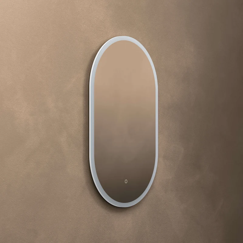 Cleo Capsule Illuminated Mirror 50 x 80cm with Adjustable Dotless Lighting and Demister