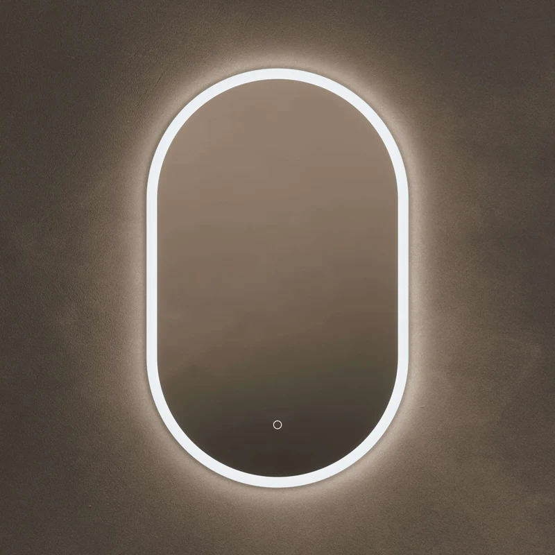 Cleo Capsule Illuminated Mirror 50 x 80cm with Adjustable Dotless Lighting and Demister