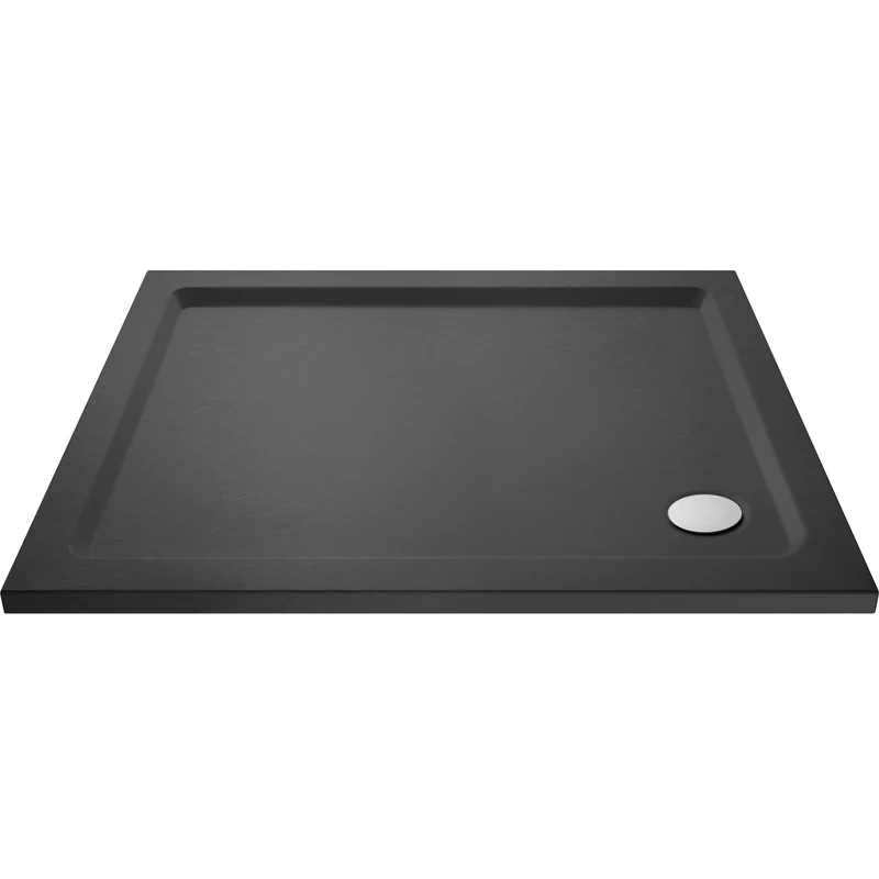 Porto Brushed Brass 6mm Pivot Shower Door With Slate Effect Stone Resin Tray & Waste