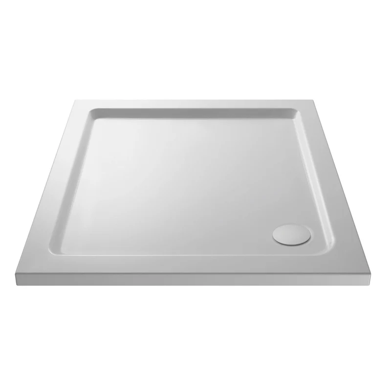 Porto Brushed Brass 6mm Pivot Shower Door With White Stone Resin Tray & Waste
