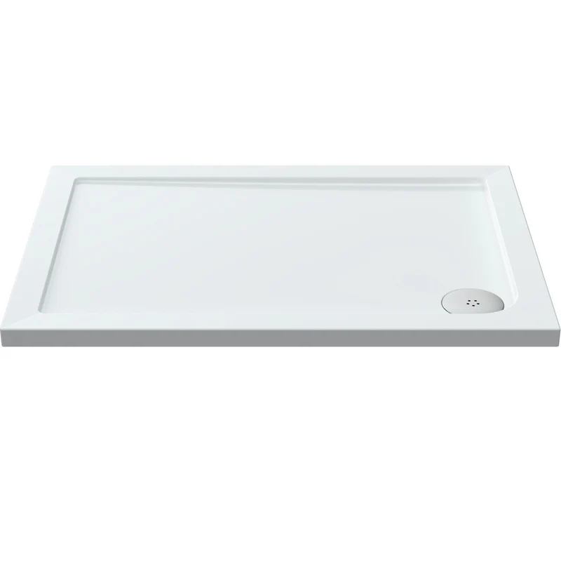 Porto Brushed Brass 6mm Pivot Shower Door With White Stone Resin Tray & Waste