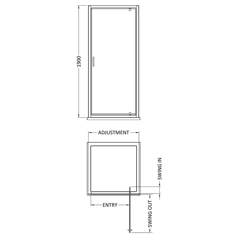 Porto Matt Black 6mm Pivot Shower Door With White Stone Resin Tray & Waste