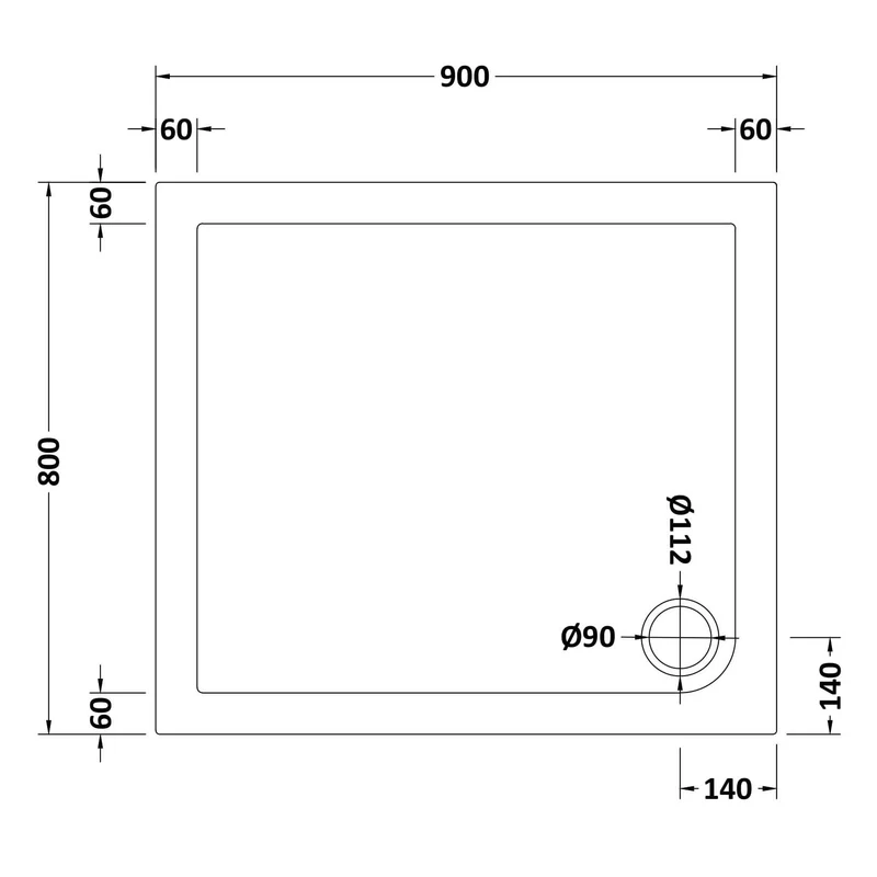 Porto Chrome 6mm Pivot Shower Door With White Stone Resin Tray & Waste