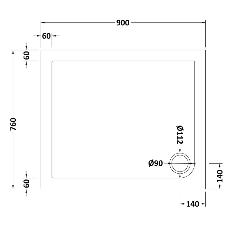 Porto Chrome 6mm Pivot Shower Door With White Stone Resin Tray & Waste