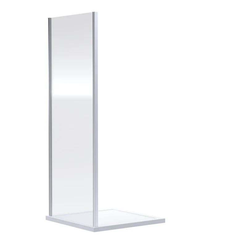 Porto Chrome 6mm Pivot Shower Door With White Stone Resin Tray & Waste