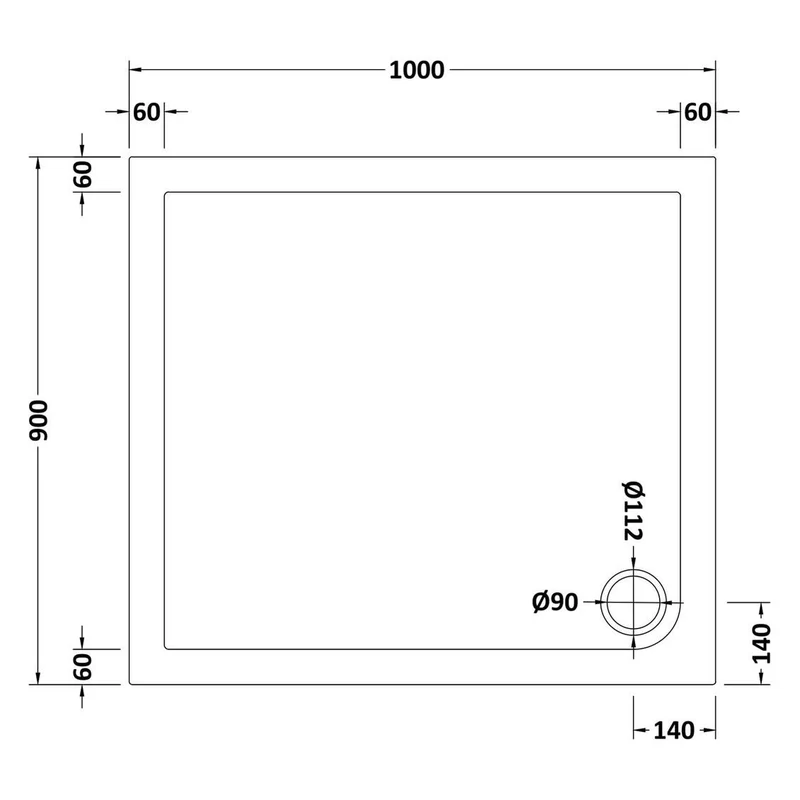 Porto Chrome 6mm Pivot Shower Door With White Stone Resin Tray & Waste